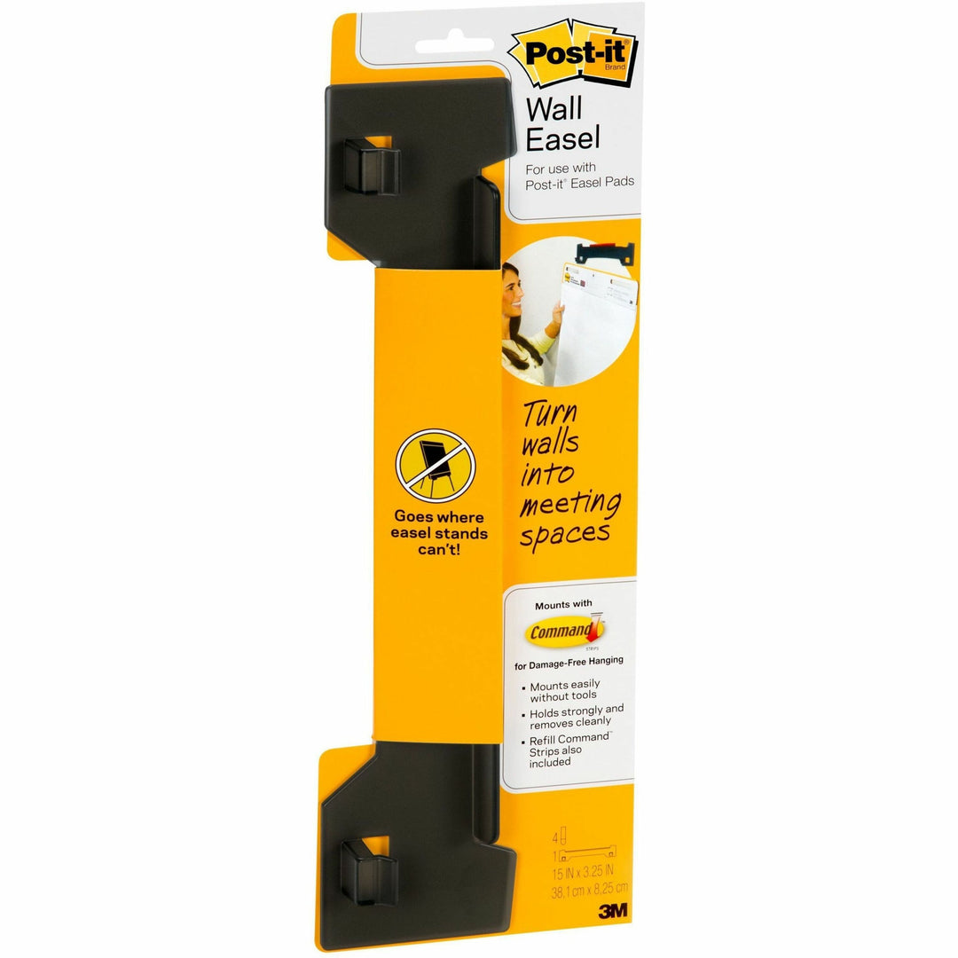 Image of Post-it® Wall Easel, Adhesive Mount, Plastic, Smoke, 2/pack