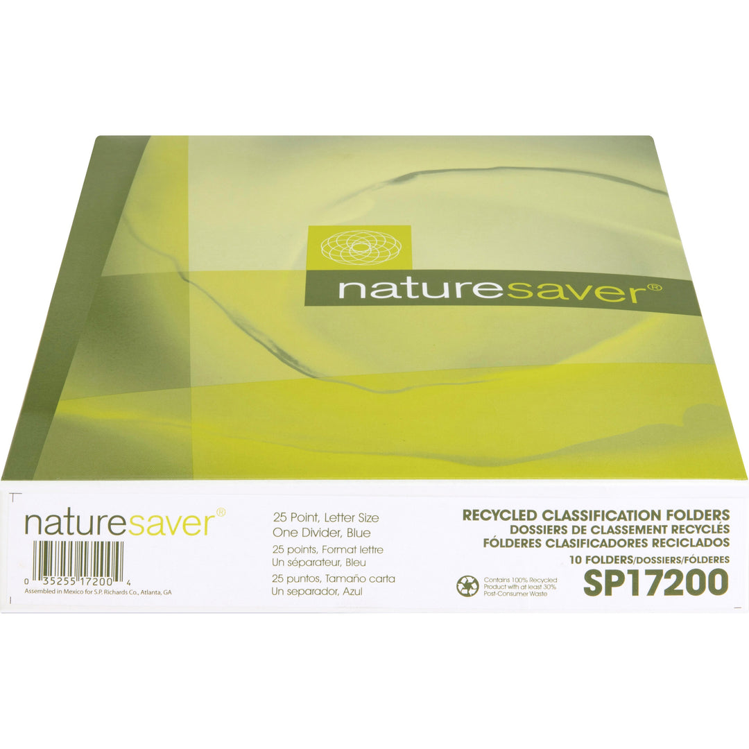Image of Nature Saver Classification Folders, 2"Exp.,1 Dvdr,Letter,10/BX,BE
