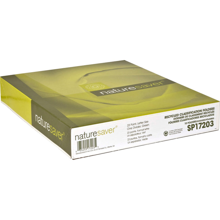 Image of Nature Saver Classification Folders, 2"Exp.,1 Dvdr,Letter,10/BX,GN