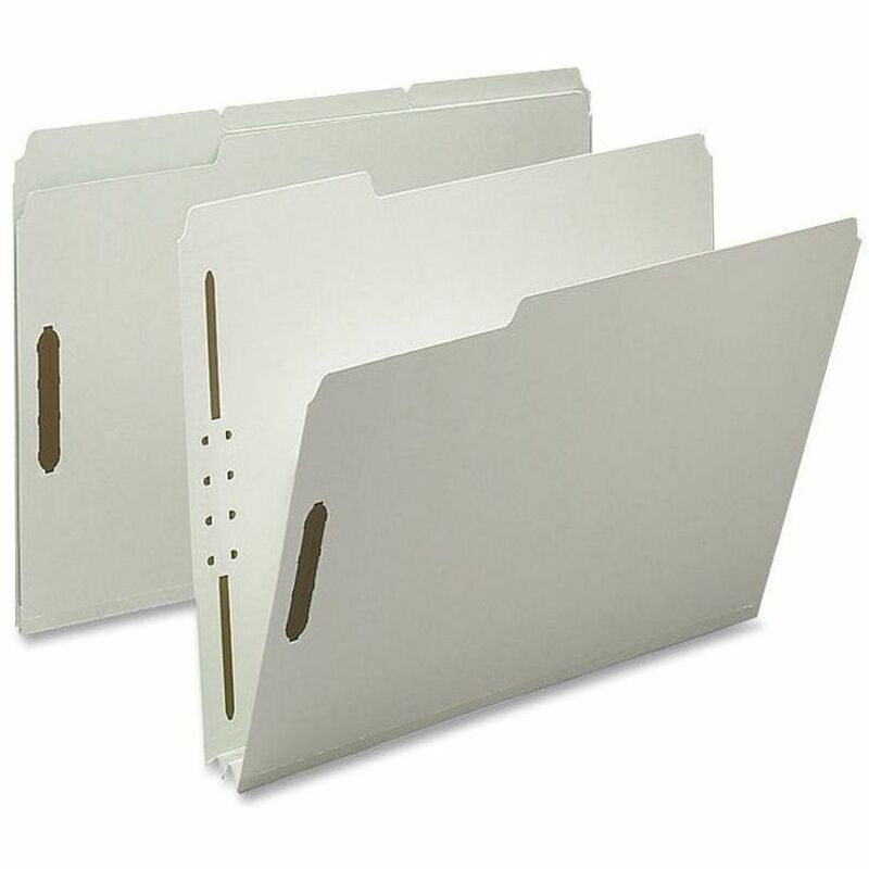 Image of Nature Saver Pressboard Fastener Folder,2 Exp,1/3 Tab,Letter,25/BX,GYGN