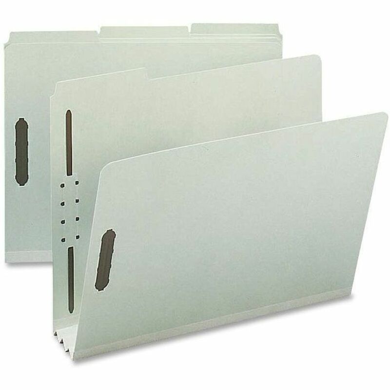 Image of Nature Saver Pressboard Fastener Folder,3 Exp,1/3 Tab,Letter,25/BX,GYGN