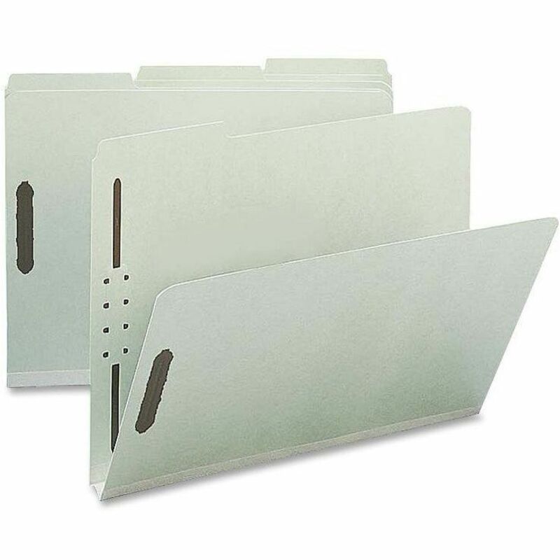 Image of Nature Saver Pressboard Fastener Folder,1 Exp,1/3 Tab,Letter,25/BX,GYGN