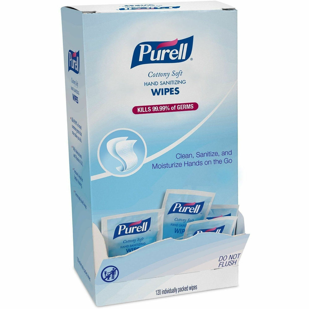Image of PURELL® 902712 Cottony Soft Sanitizing Wipes, 5" W x 7" Length, White/, 1 Box