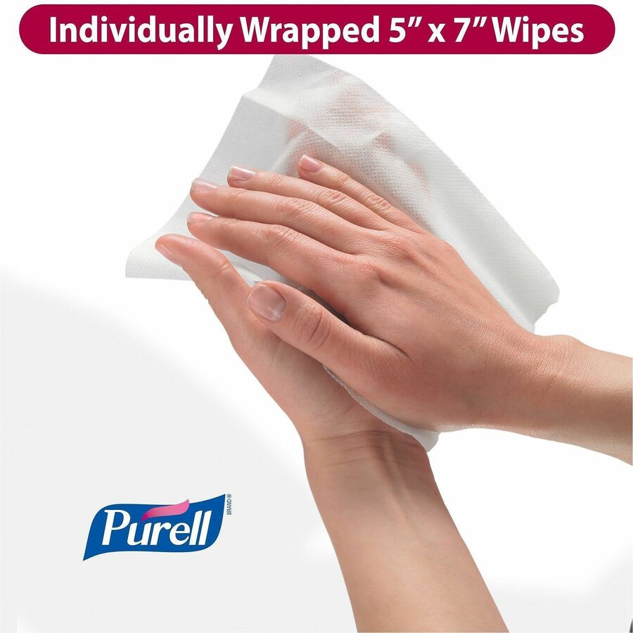 Image of PURELL® 902712 Cottony Soft Sanitizing Wipes, 5" W x 7" Length, White/, 1 Box