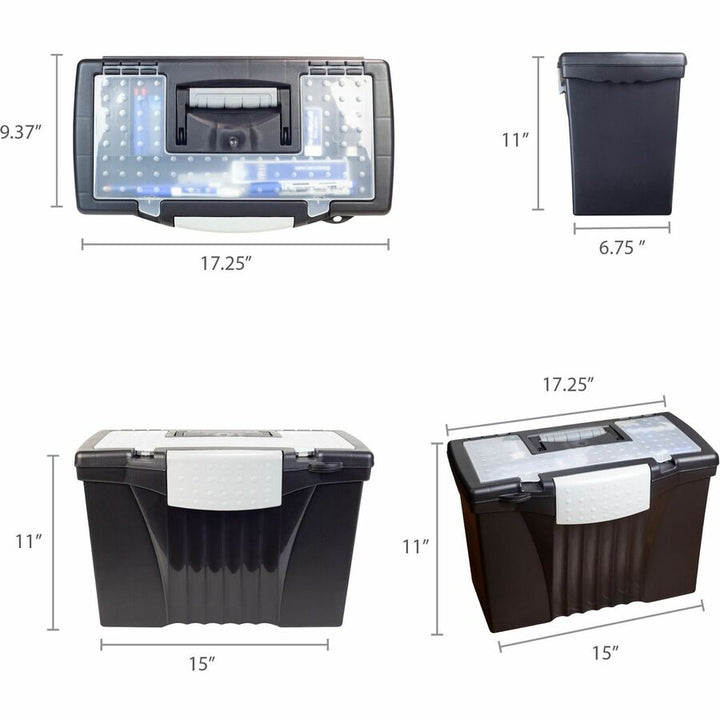 Image of Storex 61510U01C Portable File Storage Box