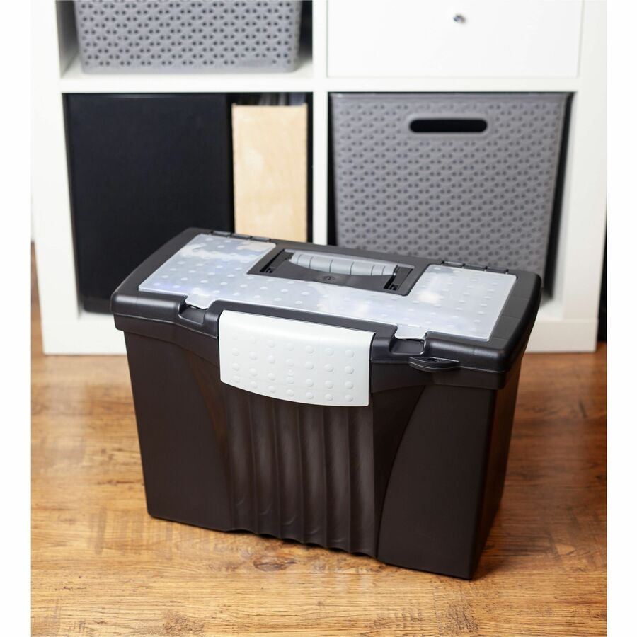 Image of Storex 61510U01C Portable File Storage Box