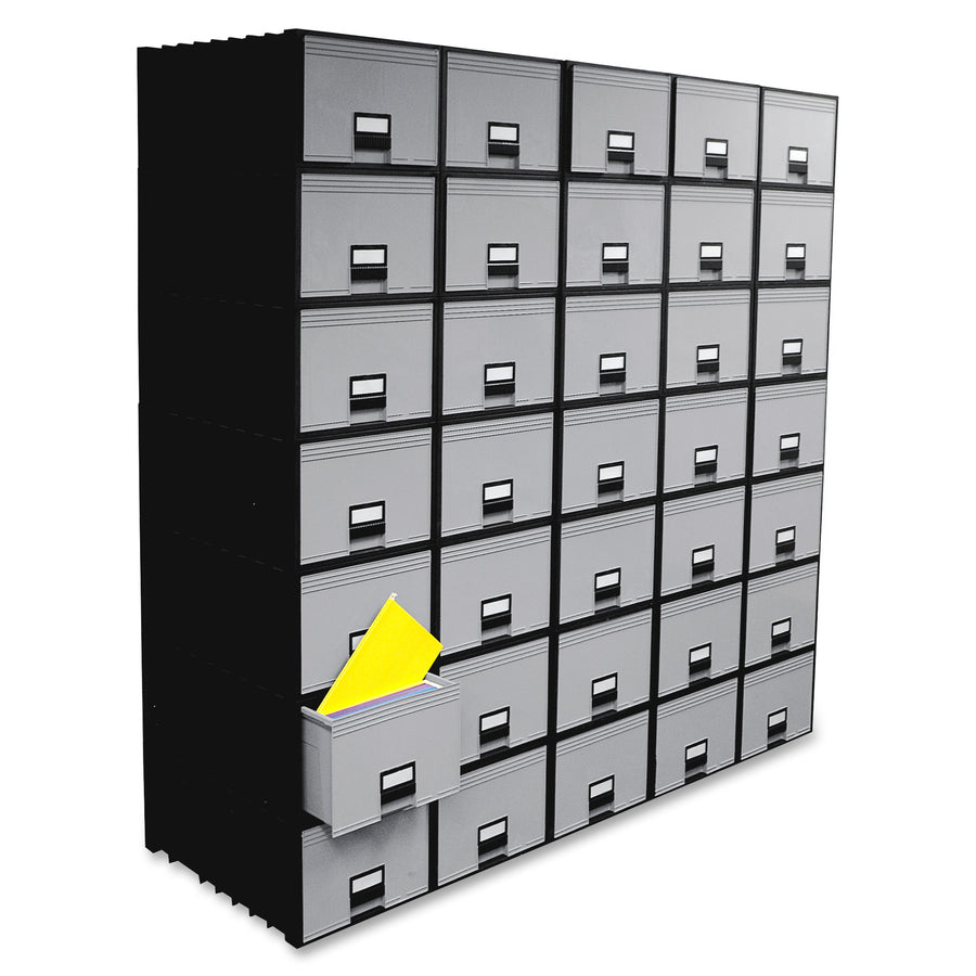 Image of Storex Archive Storage Box, LTR, 24"D, Black/Gray