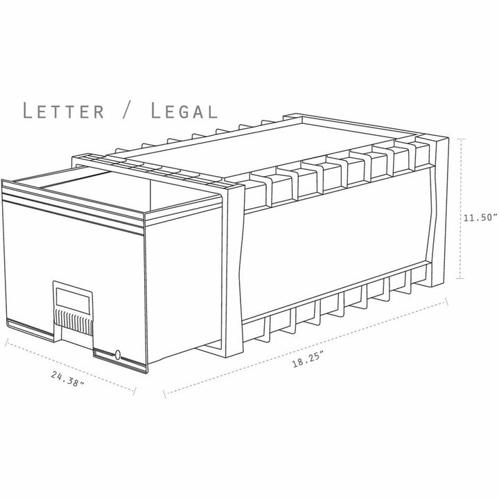 Image of Storex Archive Storage Box, LTR, 24"D, Black/Gray