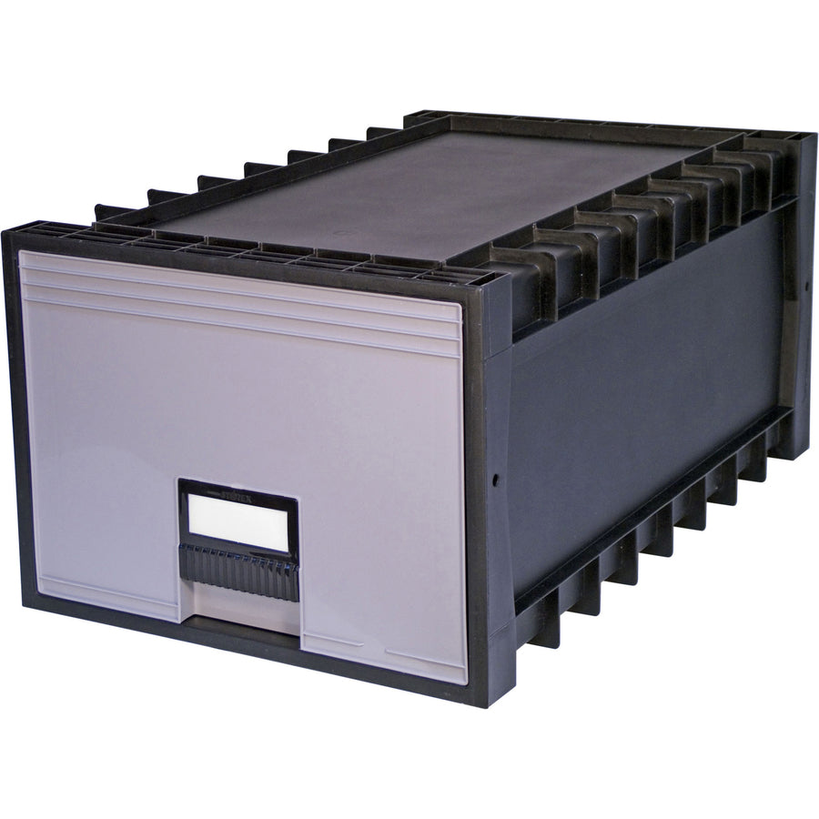 Image of Storex Archive Storage Box, LTR, 24"D, Black/Gray