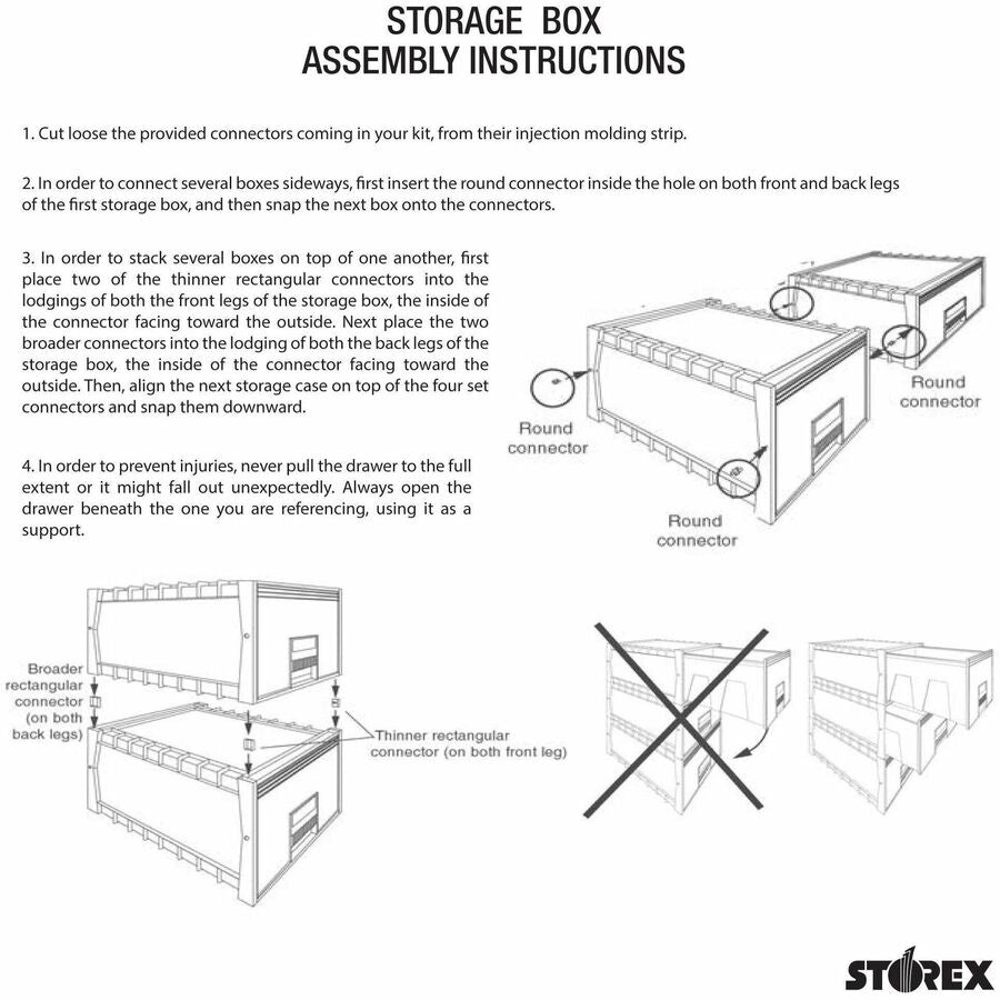 Image of Storex Archive Storage Box, LTR, 24"D, Black/Gray