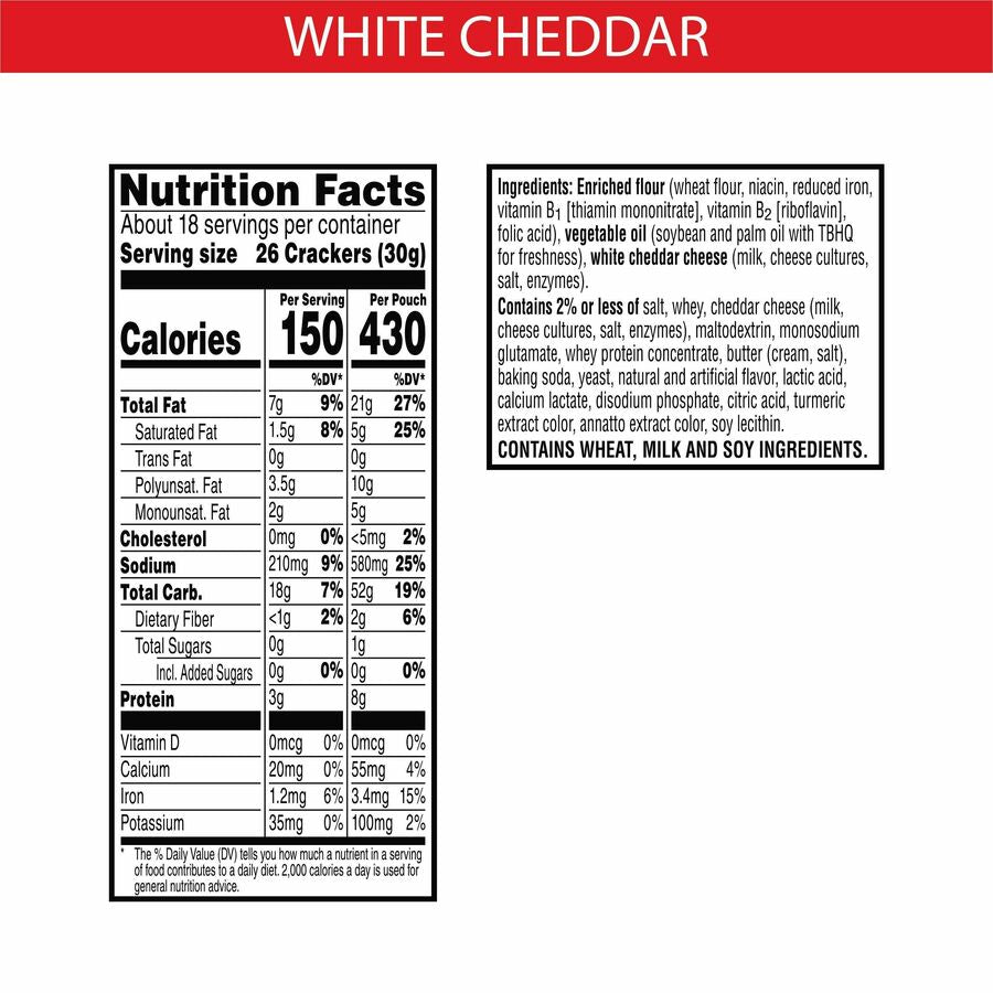 Image of Keebler® Cheez-It Snack Crackers, 3 oz., 6/BX, White Cheddar