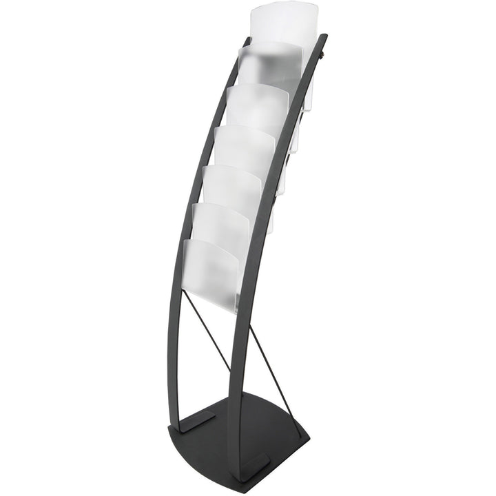 Image of deflecto® Literature Floor Stand, 6 Compartments, 13"x16-1/2"x49", BK