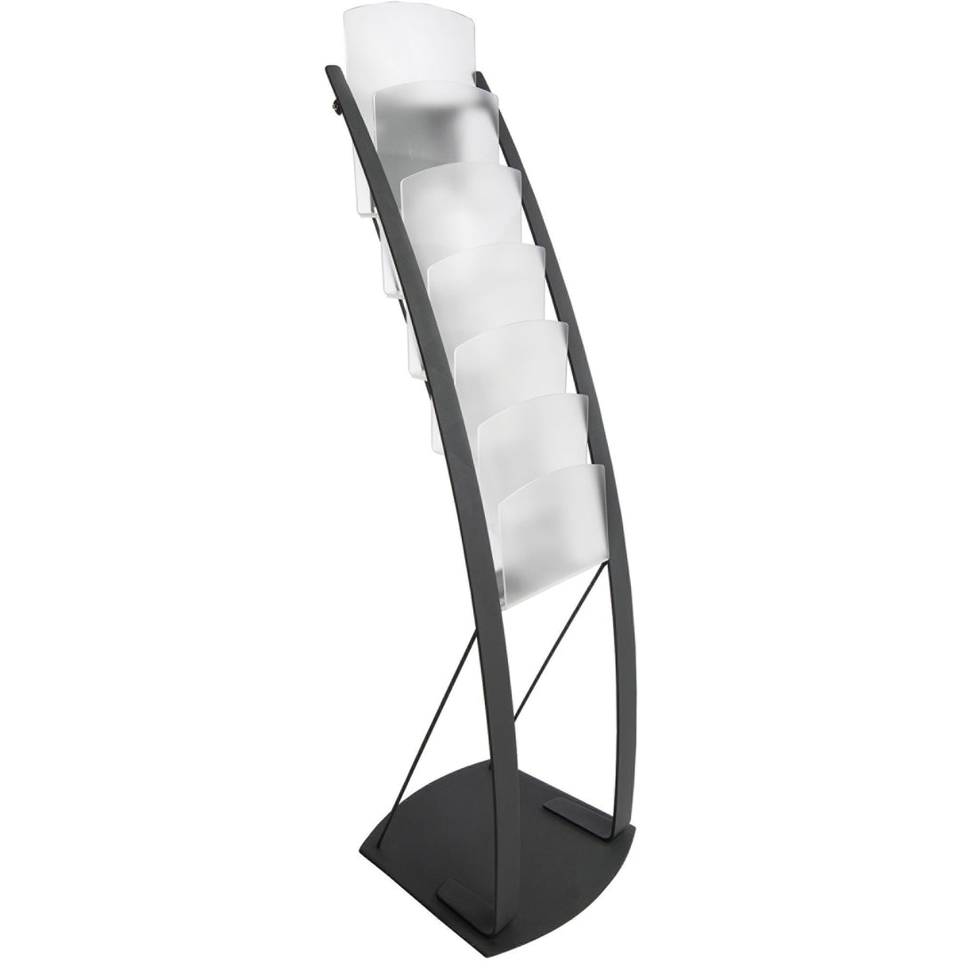 Image of deflecto® Literature Floor Stand, 6 Compartments, 13"x16-1/2"x49", BK