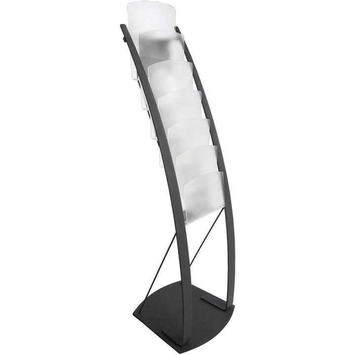 Image of deflecto® Literature Floor Stand, 6 Compartments, 13"x16-1/2"x49", BK