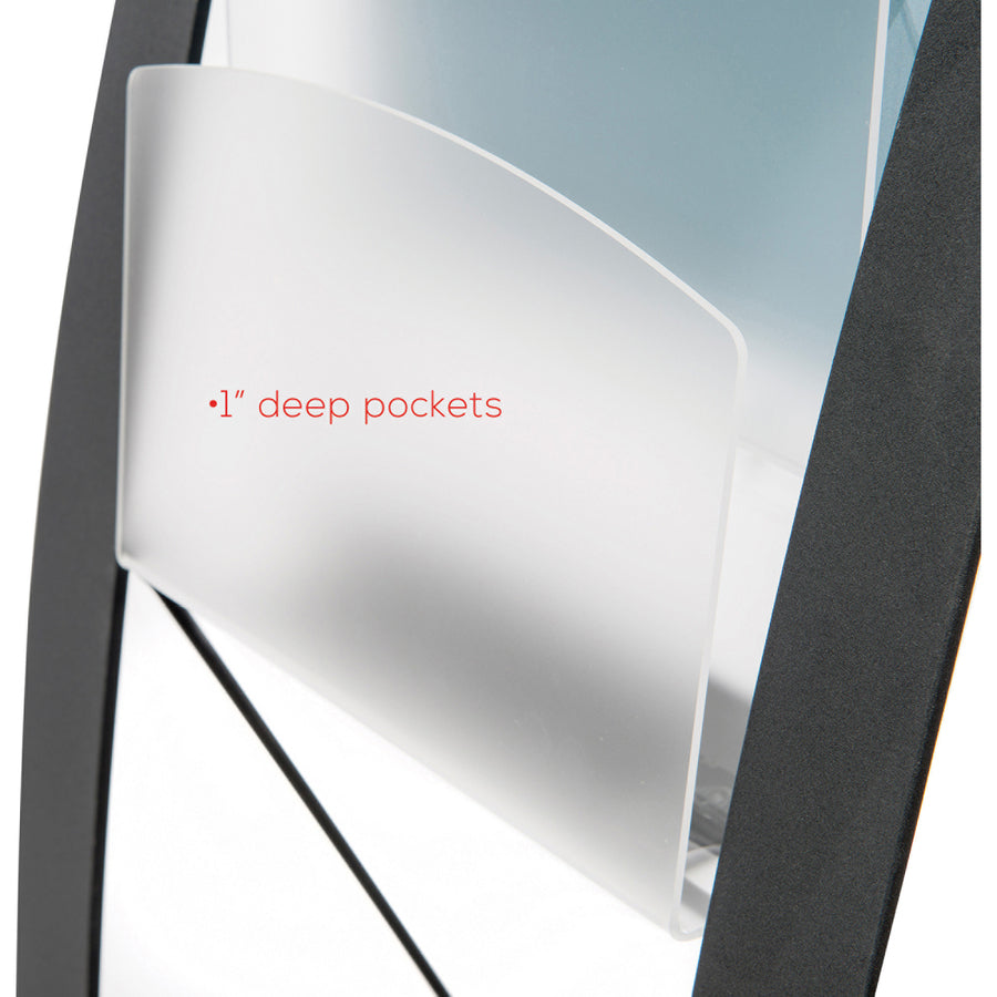 Image of deflecto® Literature Floor Stand, 6 Compartments, 13"x16-1/2"x49", BK
