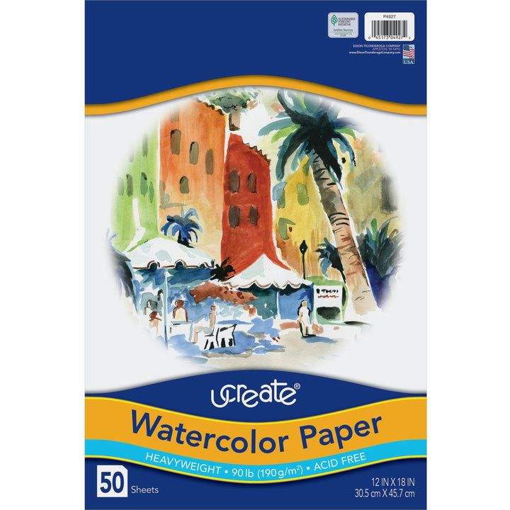 Image of Pacon® Watercolor Paper, 90lb., 12"x18", 50SH/PK, White