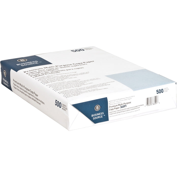Image of Business Source Multipurpose Paper,92 Bright,20lb.,8-1/2"x11",40CT/PL,White