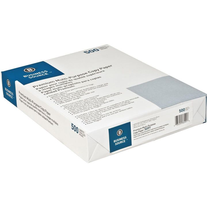 Image of Business Source Multipurpose Paper,92 Bright,20lb.,8-1/2"x11",40CT/PL,White