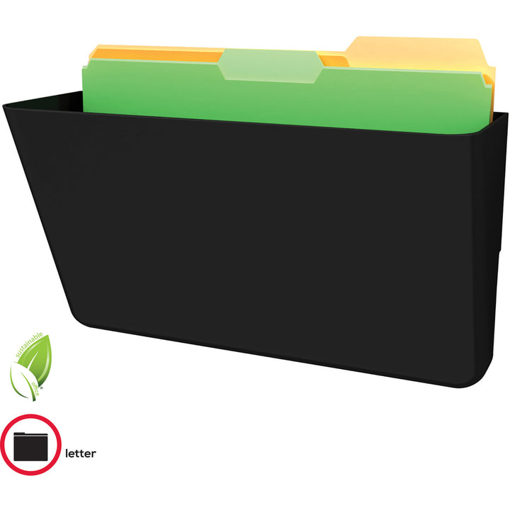 Image of deflecto® Wall Files, Single Pocket, Letter, 13"x4"x7", Black