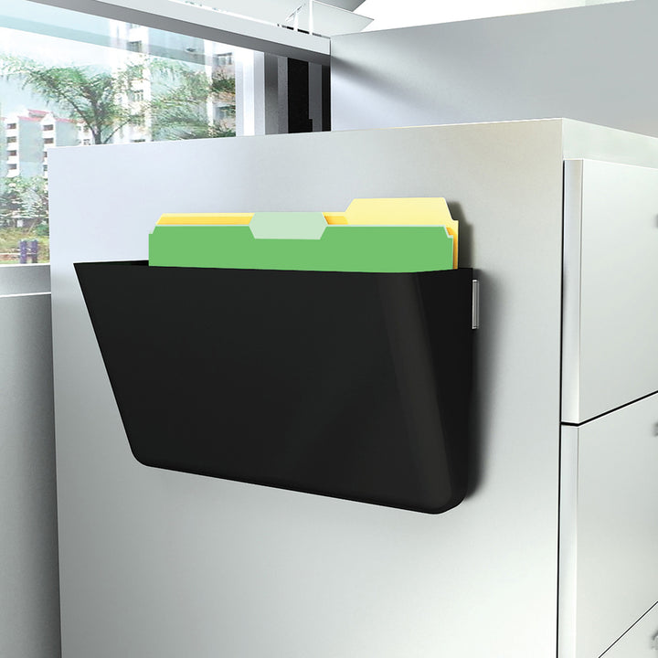 Image of deflecto® Wall Files, Single Pocket, Letter, 13"x4"x7", Black