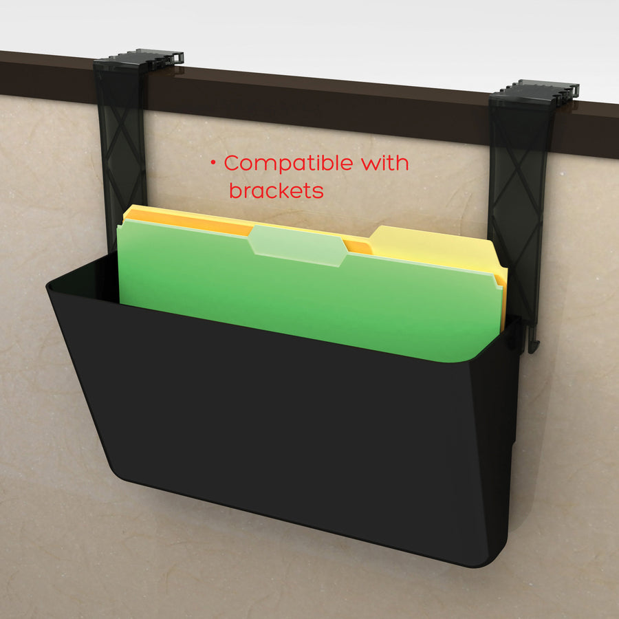 Image of deflecto® Wall Files, Single Pocket, Letter, 13"x4"x7", Black
