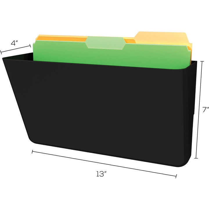 Image of deflecto® Wall Files, Single Pocket, Letter, 13"x4"x7", Black