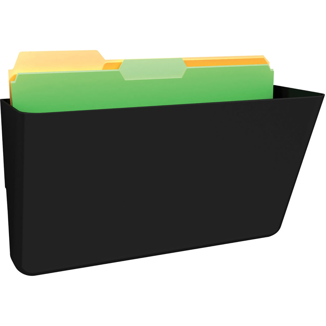 Image of deflecto® Wall Files, Single Pocket, Letter, 13"x4"x7", Black
