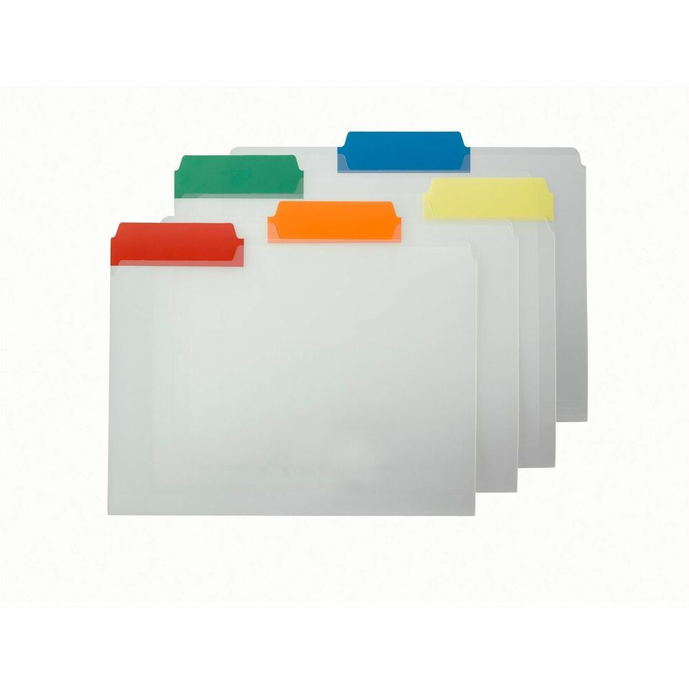 Image of Smead File Folder, Ltr, 1/3", Poly Color Tabs, 25/BX, Asst