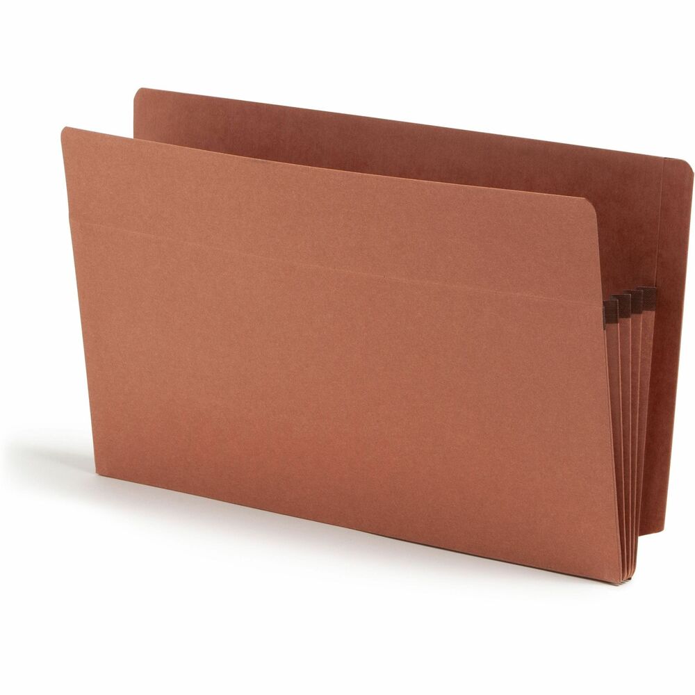 Image of Smead Pocket End Tab, Recycled, 3-1/2" Exp, Lgl, 25/BX, Redrope
