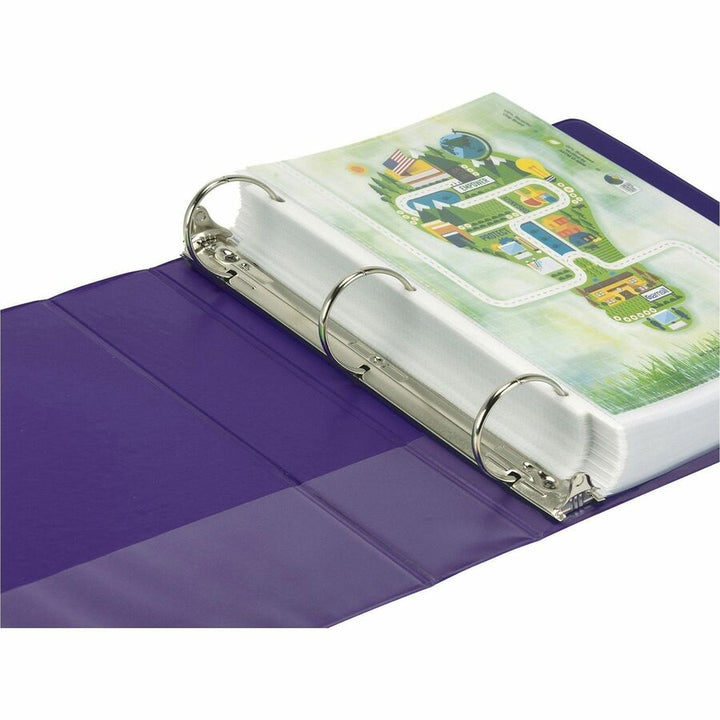 Image of Samsill® Earth's Choice Plant-Based Durable Fashion View Binder, 3 Rings, 2" Capacity, 11 x 8.5, Purple, 2/Pack