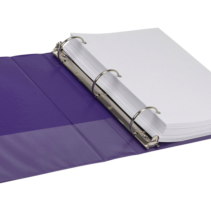 Image of Samsill® Earth's Choice Plant-Based Durable Fashion View Binder, 3 Rings, 2" Capacity, 11 x 8.5, Purple, 2/Pack