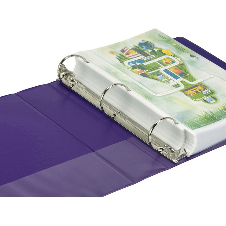 Image of Samsill® Earth's Choice Plant-Based Durable Fashion View Binder, 3 Rings, 2" Capacity, 11 x 8.5, Purple, 2/Pack