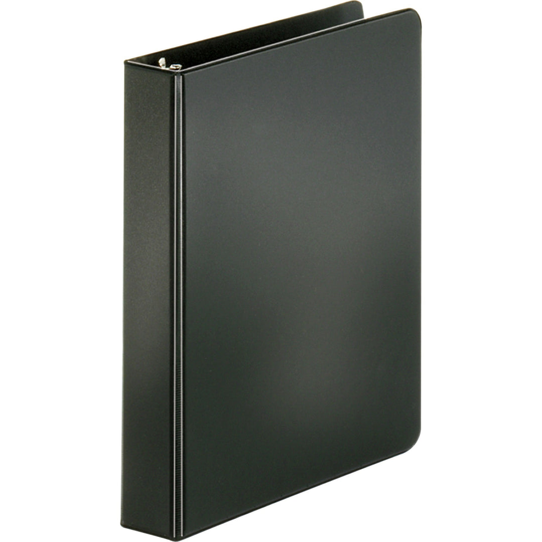 Image of Business Source Binder, Round Rings, 1" Capacity, 8-1/2"x5-1/2", Black