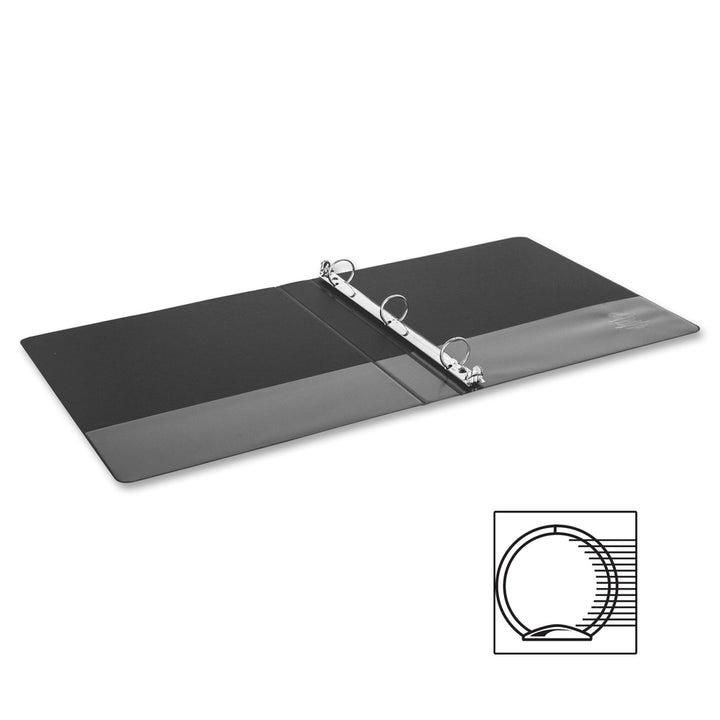 Image of Business Source Binder, Round Rings, 1" Capacity, 8-1/2"x5-1/2", Black