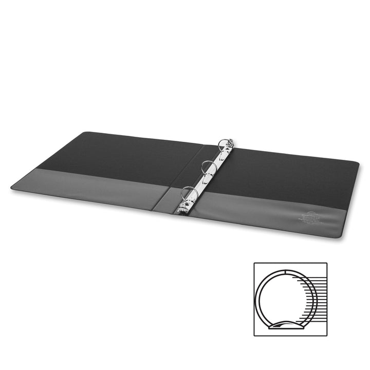 Image of Business Source Binder, Round Rings, 1" Capacity, 8-1/2"x5-1/2", Black