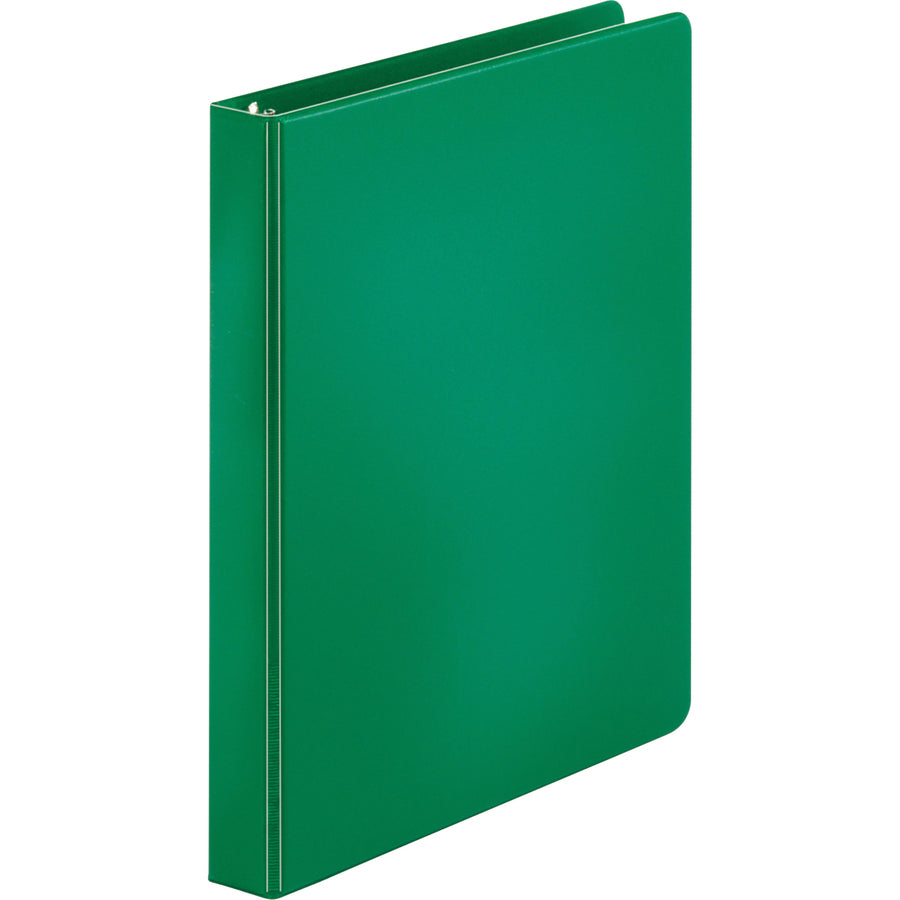 Image of Business Source Binder, Round Rings, 1" Capacity, 11"x8-1/2", Green