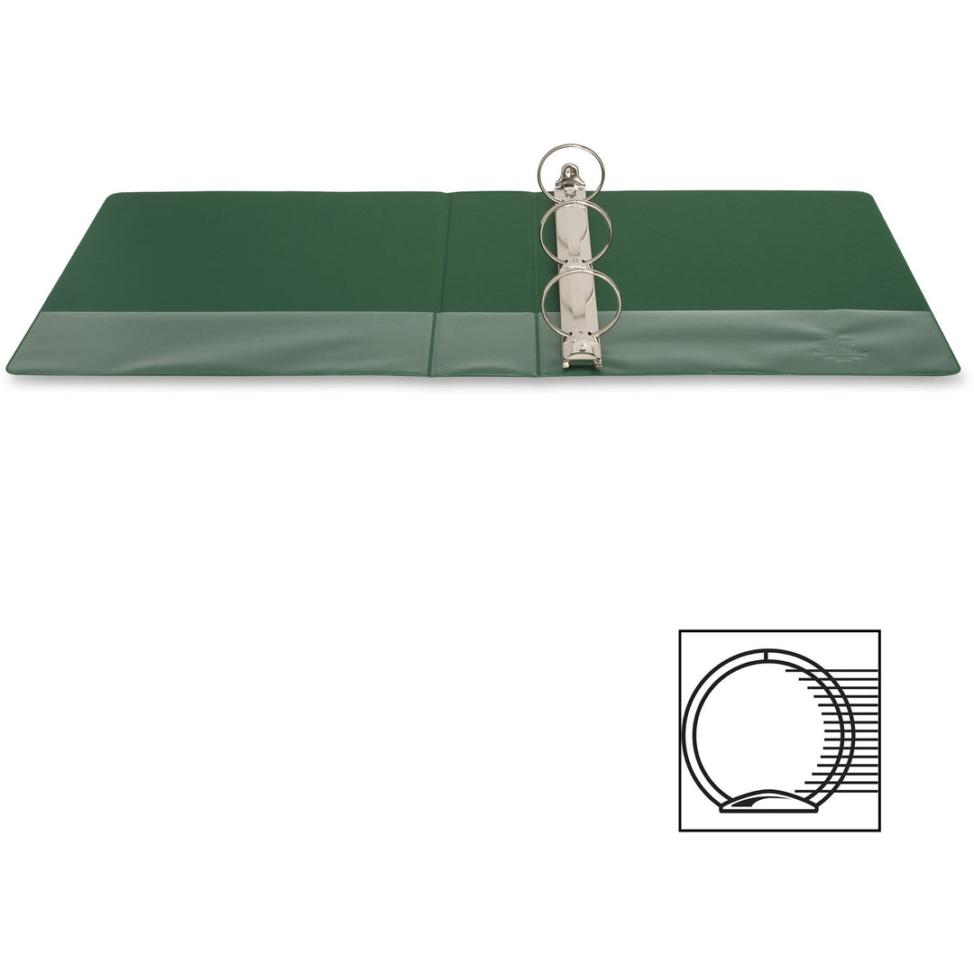 Image of Business Source Binder, Round Rings, 2" Capacity, 11"x8-1/2", Green