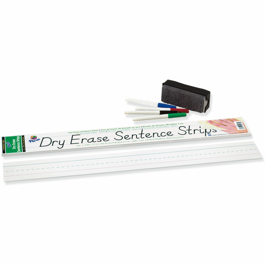 Image of Pacon® Dry-Erase Sentence Strips, 3"x24", 30/PK, White