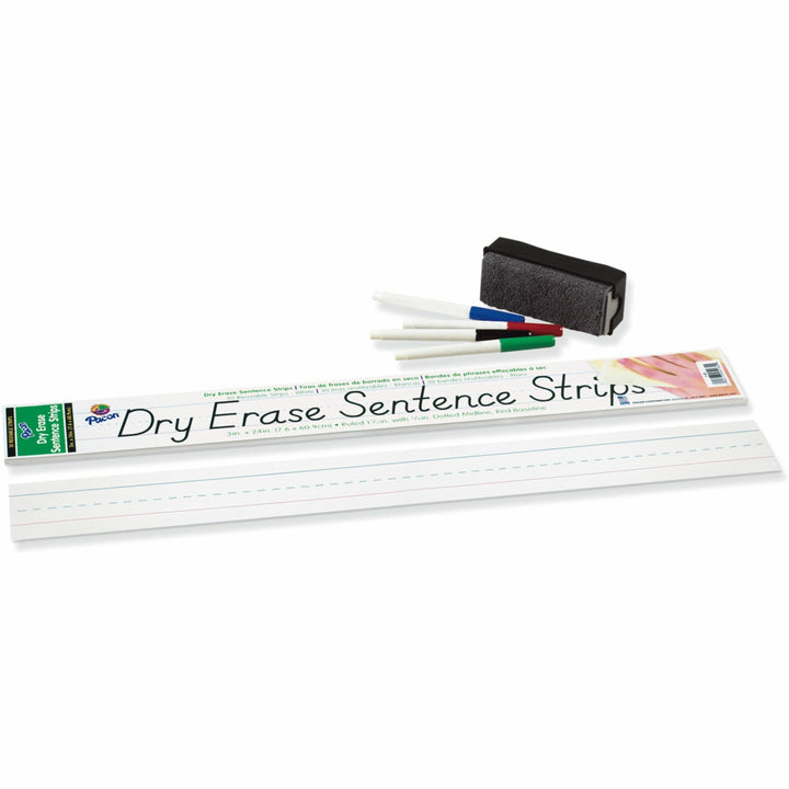 Image of Pacon® Dry-Erase Sentence Strips, 3"x24", 30/PK, White