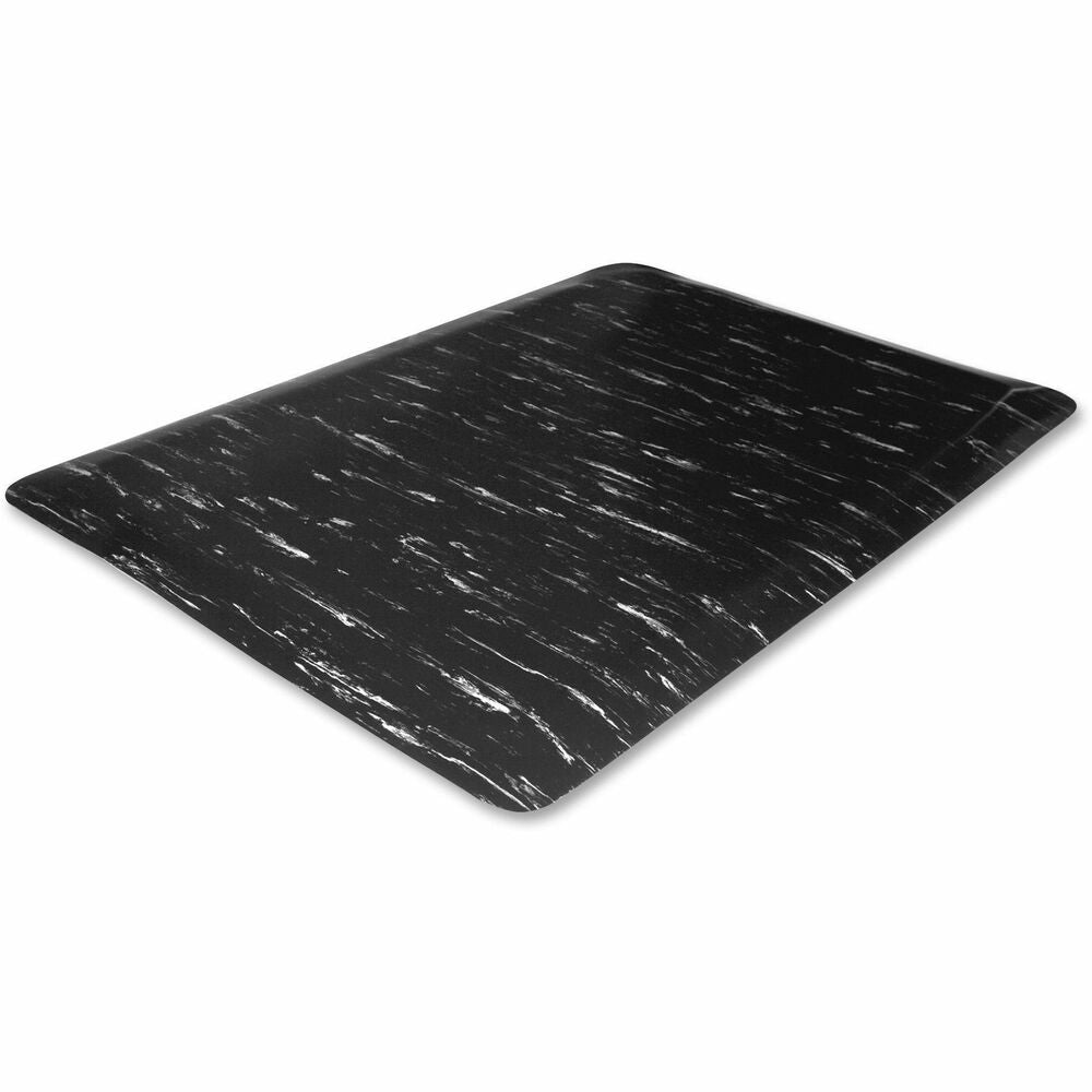 Image of Genuine Joe Mat,Anti-Fatigue,Marble Top,3'x5'x1/2",Black Marble