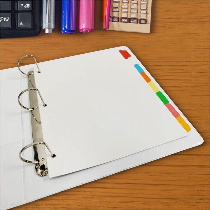 Image of Business Source Write-on Tab Indexes, 8-Tab, 11"x8-1/2", 8 Tabs/ST, Multi