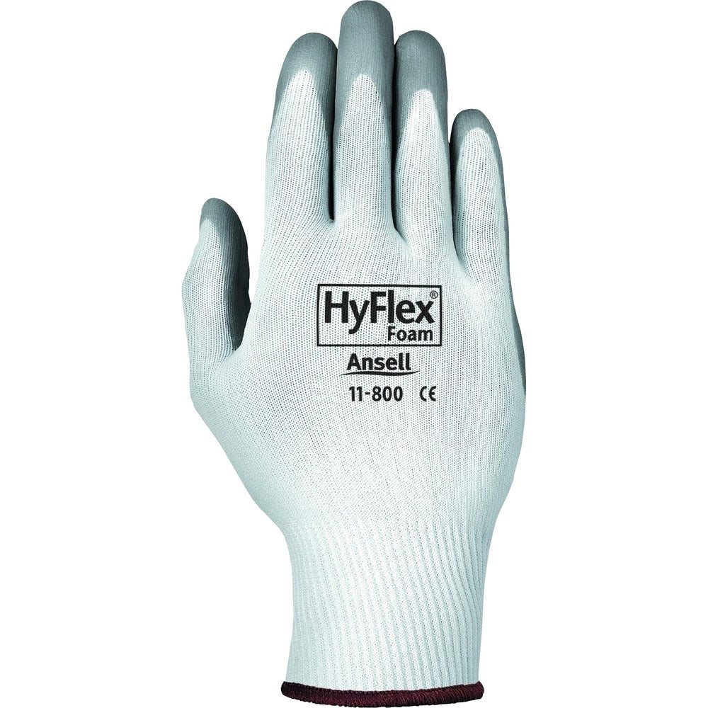 Image of Ansell Safety Gloves, Nitrile Foam Coating, Medium, 2/PR, GY/WE