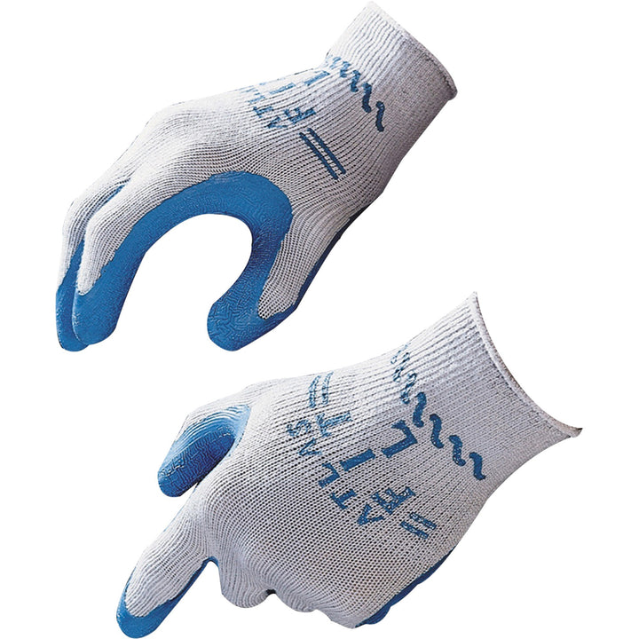 Image of Best Manufacturing Company Safety Gloves, Natural Rubber, Medium, Blue/Gray