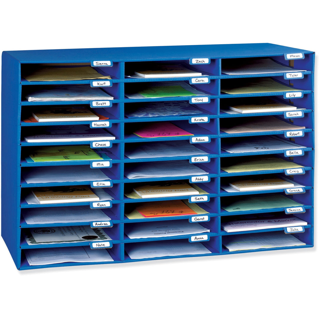 Image of Pacon® Mail Box, 30 Slots, 12-1/2"x10"x1-3/4", Blue