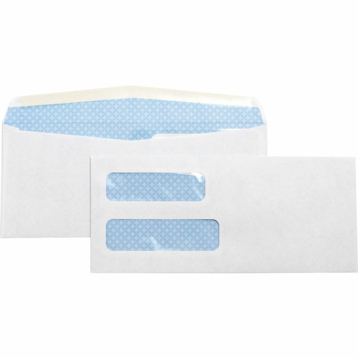 Image of Business Source Double Window Envelope,No. 10,9-1/2"x4-1/8",500/BX,White