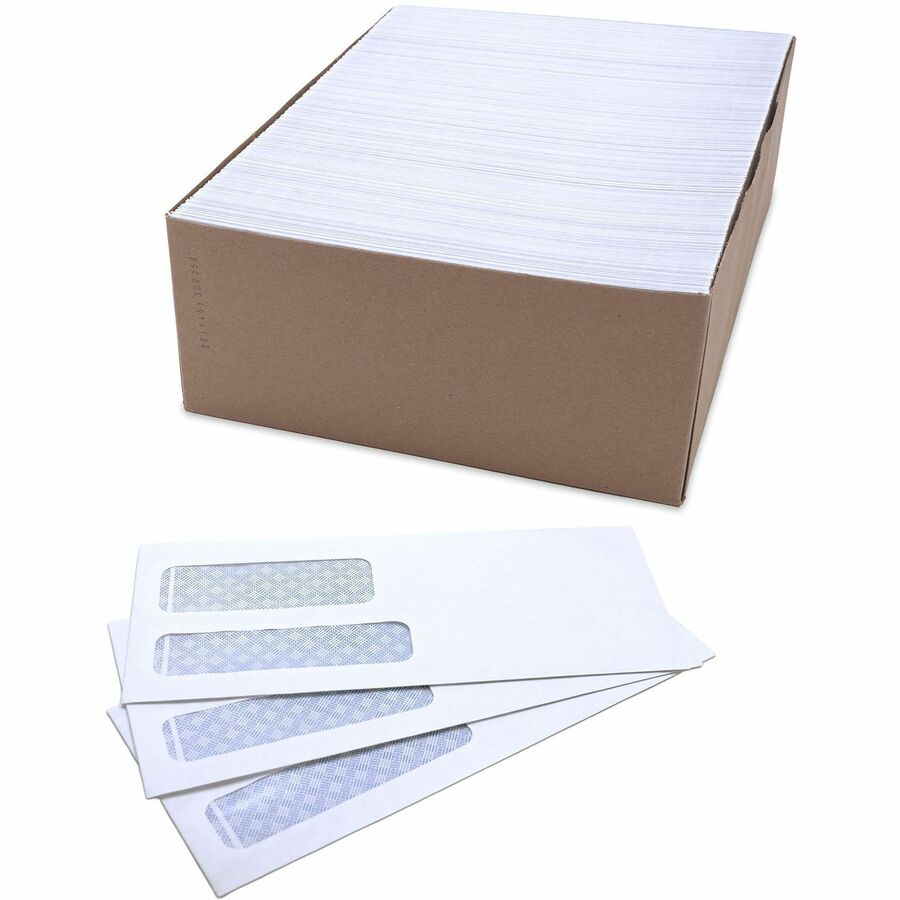 Image of Business Source Double Window Envelope,No. 10,9-1/2"x4-1/8",500/BX,White
