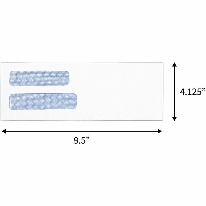 Image of Business Source Double Window Envelope,No. 10,9-1/2"x4-1/8",500/BX,White