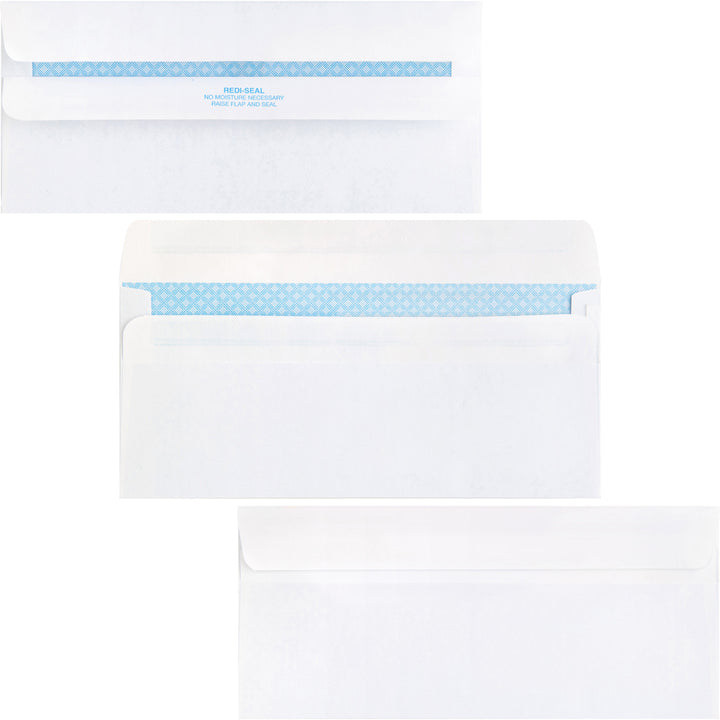 Image of Business Source Self-Seal Envelopes,No.10,Std.Window,4-1/2"x9-1/2",500/BX,WE