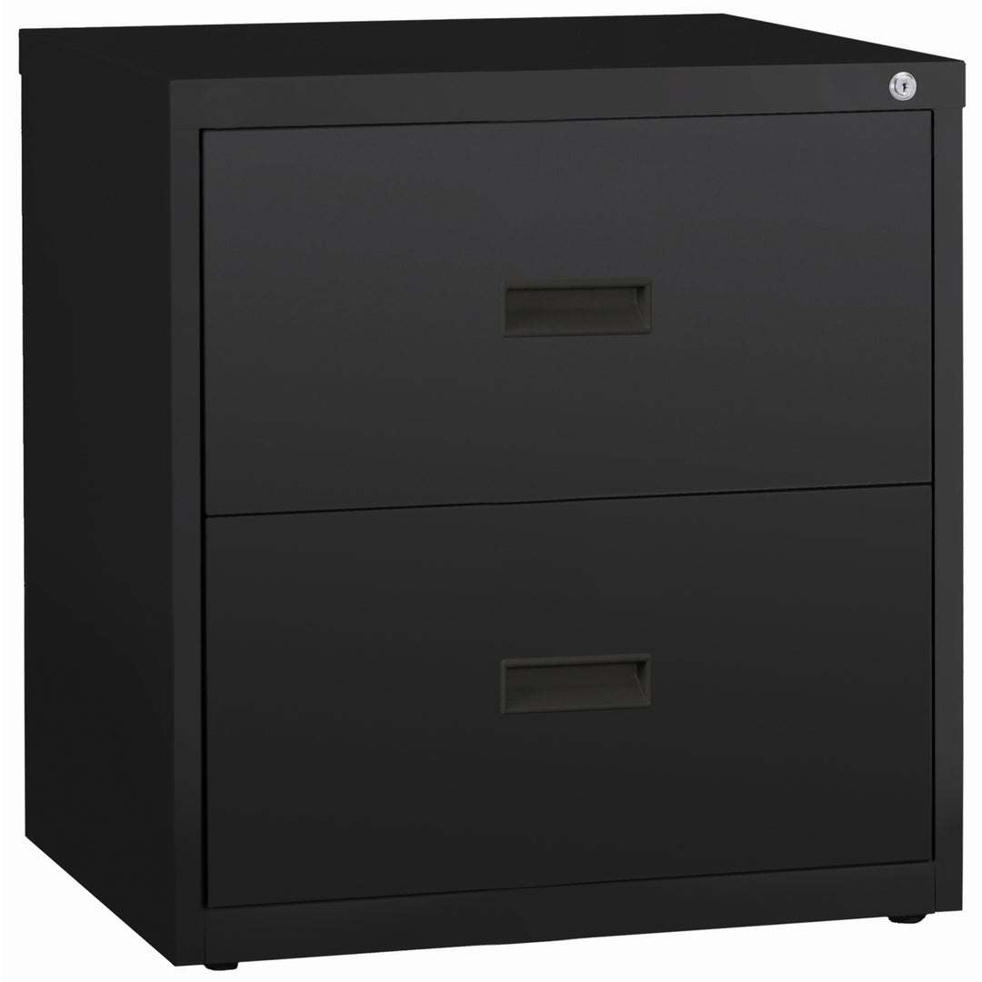 Image of Lorell Lateral File, 2-Drawer, 30"x18-5/8"x28-1/8", Black