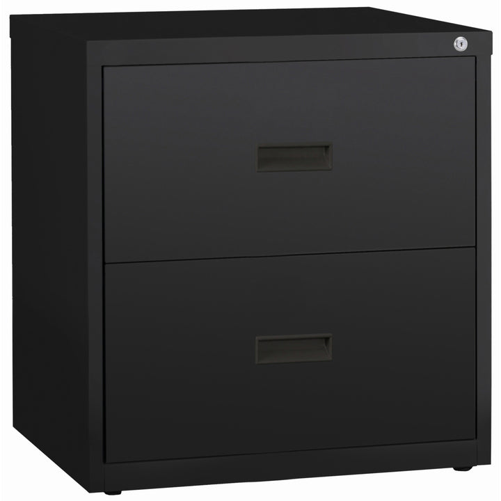 Image of Lorell Lateral File, 2-Drawer, 30"x18-5/8"x28-1/8", Black
